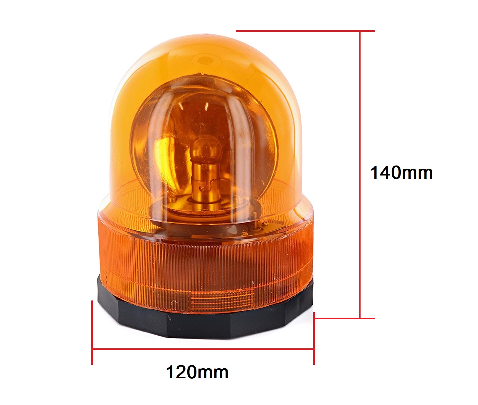 Bulb lamp Warning Light Beacon Flashing Strobe Amber Magnetic 120mm 12V 25W