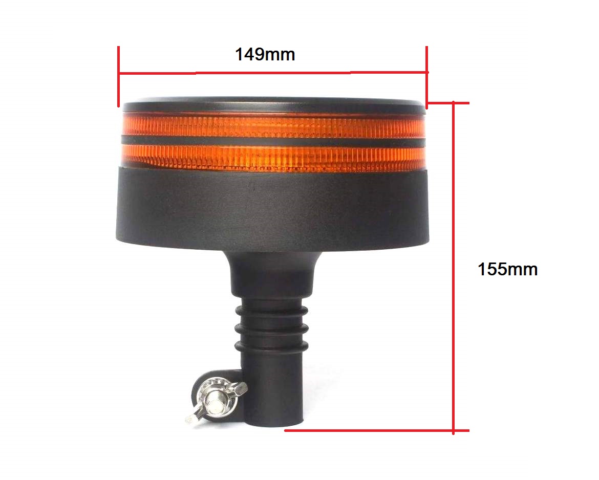Warning Light Beacon Flashing Strobe Lamp 50 LED 25W 149mm Orange 12V 24V