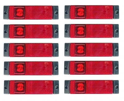 10 x 4 LED Markeringslys,blinklys tilhenger lastebil röd 12/24v 