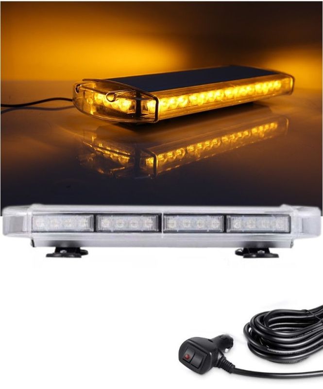 40 LED BAR Beacon Flash Warning Safety 55cm Light Strobe Amber Orange 12V 24V with Magnetic 