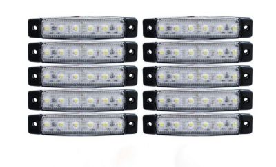 LED Sidemarkeringslys Lastebil Tilhenger Hvit 12V
