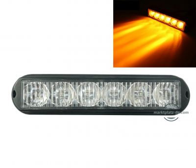 6 LED Lumină de avertizare intermitentă, urgență camion chihlimbar stivuitor auto 12 / 24V