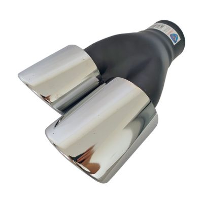 Tailpipe Exhaust 260mm Car Black Chromed Silver Double 