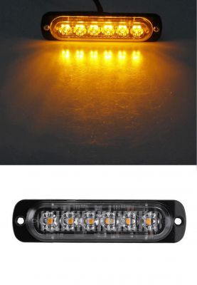 6 LED Luz de intermitente Delgado Luces Estroboscópica Camión ámbar car 12V 24V