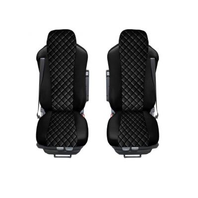Seat covers for MAN TGX 2015-2021 Truck Black Leather LHD
