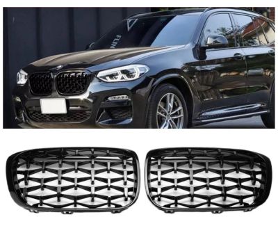 Rejilla Frontal para BMW X1 F48  Diamond Style Riñones Negro