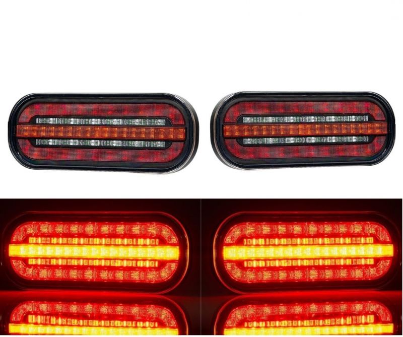 2 x LED Dynamic Clignotants Feux Lampe arrière de Remorque Camion 12v 24v E9