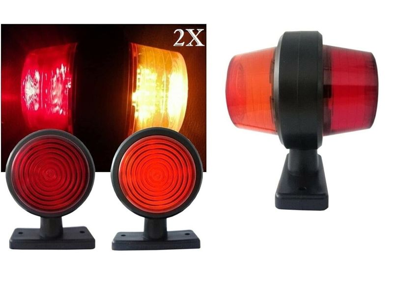 2x 12V Begrenzungsleuchten LED Gelb Rot Weiß Seitenleuchten LKW