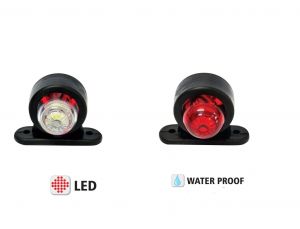 2 x Luces laterales ,Luz de posición luz indicadora camiónes remolque Rojo / Blanco Led 12/24v