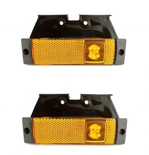 2 x 4 LED Markeringslys,blinklys tilhenger lastebil oransje 12/24v 