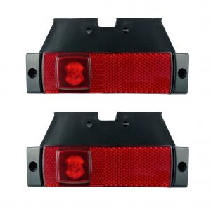 2 x 4 LED Luz Lateral Marcador Camiones Remolque Rojo 12/24v