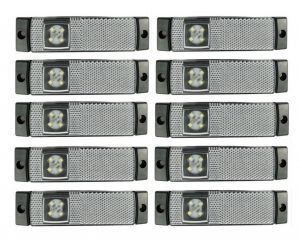 10 x 4 LED Markeringslys,blinklys tilhenger lastebil vit 12/24v 