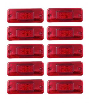 10 x 9 LED SMD sidemarkeringslys lastebil tilhenger rød 12/24v