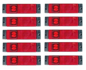 10 x 4 LED SMD sidemarkeringslys lastebil tilhenger  rød 12/24v