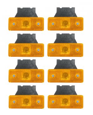 8 x 4 Led Feu Indicateur de position latéral ,reflecteur,remorque camion Orange 12v