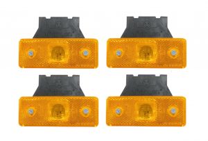 4 x 4 LED Side Marker light Indicator Clearance Trailer Truck Orange Reflector 12v