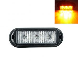 3 LED Luz de advertencia intermitente Luces Estroboscópica Camión ámbar car 12/24V