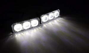 2 x 3 LED Feux Diurnes Clignotant Voiture Brouillard DRL Blanc Ambre 12V