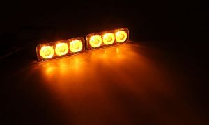 2 x 3 LED daytime running lights turn signal car fog DRL white amber 12V