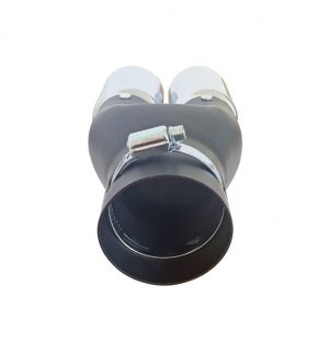 Tailpipe Exhaust Car Black Silver Double 210mm