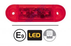 LED Side Marker lights Trailer Truck Lorry Caravan Red E9 12v 24v