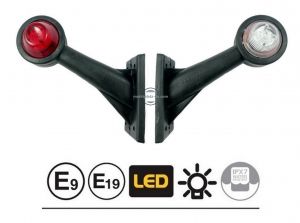2 x LED Släp Sidomarkeringsljus E9 E19 12v 24v