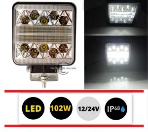 LED Arbetsbelysning 12V 24V 102W 5800lm för SUV 4x4 Traktor Bil Combo Ljus