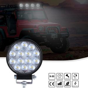 LED Runden Arbeitsscheinwerfer 42W  Leuchten Für PKW LKW Traktor Auto Schwarz
