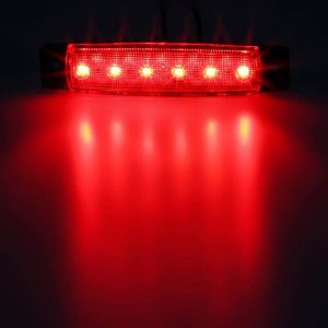 6 LED Luz Marcador Camiones Remarque 24v Rojo 