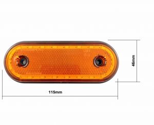 Led Remorque Camion Feu Lateral Orange Réflecteur E9 12v 24v