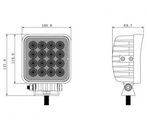 48W LED PRO Arbetsbelysning 12V 24V för SUV 4x4 Traktor Bil Ljus Fyrkant