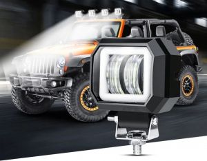 LED Ekstralys 7D optic 12V 24V 20W til Motorsykkel Lastebil Bil 