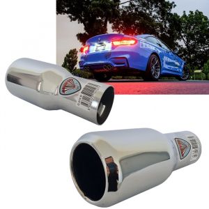 Tailpipe Exhaust Car Silver Chromed Tunnig 163mm