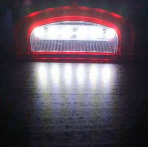 2 x 6 LED Iluminacion De Matricula para Camiones Remolques Rojo 12V 24V