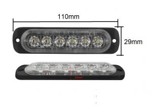 6 LED Luz de intermitente Delgado Luces Estroboscópica Camión ámbar car 12V 24V
