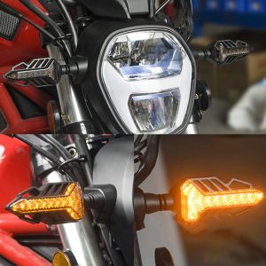 LED Motorcykel ATV Blinkers DRL Ljus Orange 
