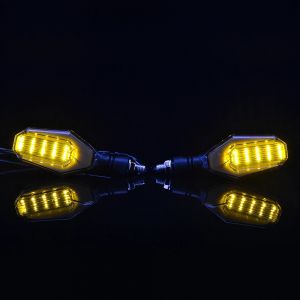 LED Motorcykel ATV Blinkers DRL Ljus Orange Vit 