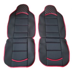 2 x Seat covers for Cars Universal Black Red Leather Textil