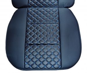 2 x Seat covers Protector for Cars Universal Black Blue Leather 