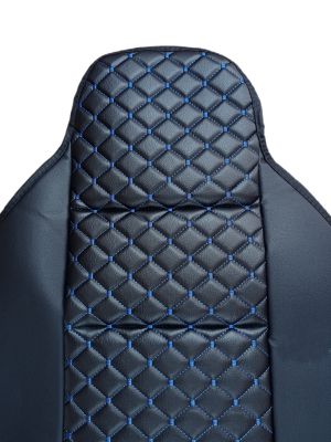 2 x Couvre Siege Protecteur pour voitures Universel Noir Bleu Eco Cuir 