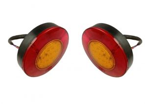 2 x Led Rear Tail Reverse Round Lights Trailer Lorry Car 12v 120mm