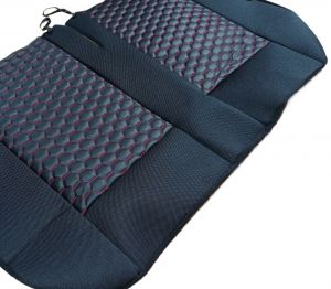 Seat covers for CITROEN JUMPER Van Black Red Seam Leather Textile