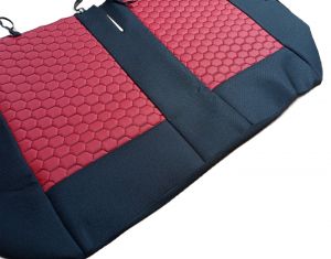 Couvre Siege pour CITROEN JUMPER van Noir Rouge Cuir Textiles