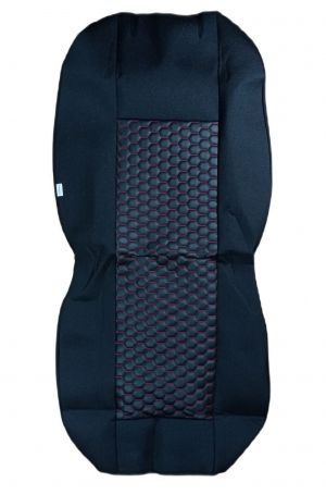 Seat covers for CITROEN JUMPER Van Black Red Seam Leather Textile