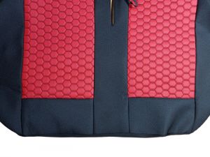 Sitzbezüge für MERCEDES SPRINTER 2006-2018 Van Schwarz Rot Leder Textil