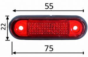 Led Sidomarkeringsljus Positionsljus Röd för Kelsa Bar 24V