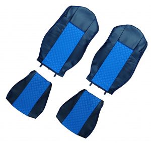 2 x Seat covers for Mercedes Actros MP4 MP3 2009-2015 Truck Black Blue Leather