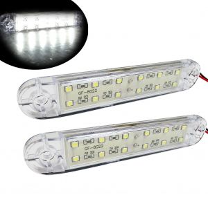 12 LED Side Marker light Indicator Trailer Truck Caravan White 24v 