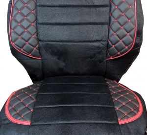 2 x Seat covers for Mercedes Actros MP4 EURO 6 2015-2021 Truck Black Leather Textile LHR RHD