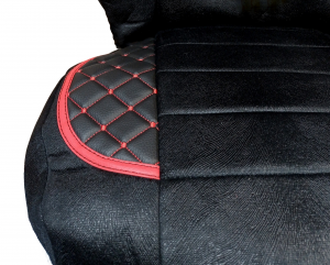 2 x Bilklädsel för Mercedes Actros MP4 EURO 6 2015-2021 Lastbil Svart Läder Textil LDH RHD